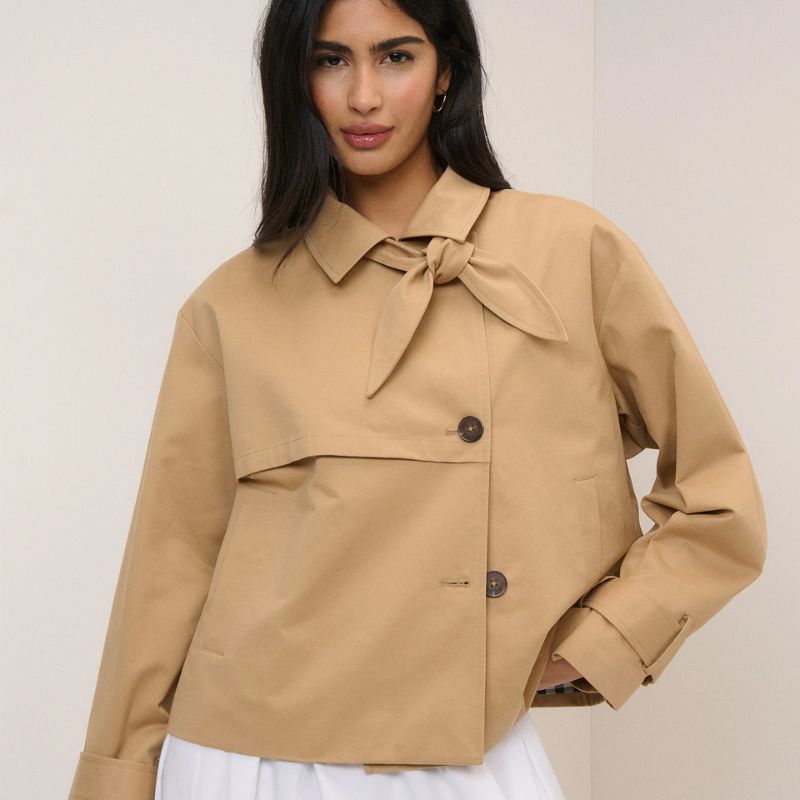 Nobody's Child short trench coat. withtie
