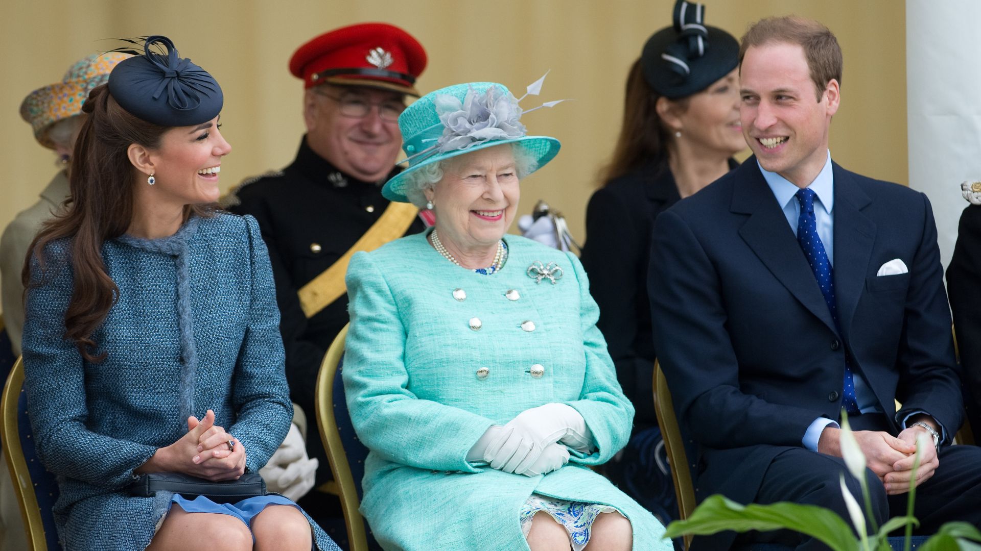 Kate Middleton, Queen Elizabeth II and Prince William during a Diamond Jubilee visit to Nottingham on June 13, 2012