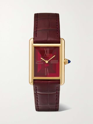 Tank Louis Cartier Automatic 25.5mm 18-Karat Gold and Alligator Watch