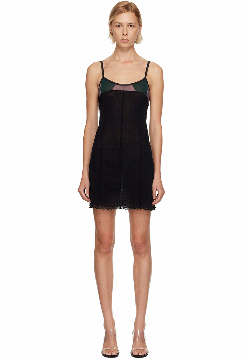 Black Double Layer Minidress