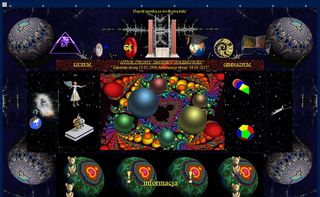 A screenshot of a garish website homepage.