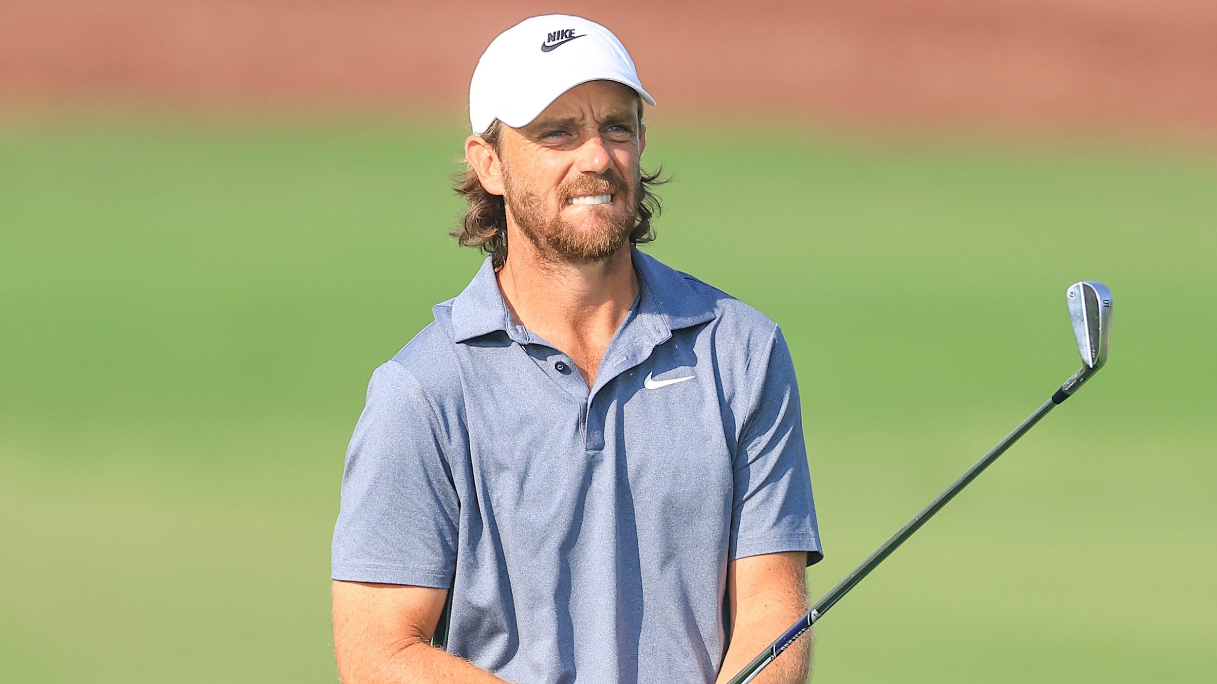 Tommy Fleetwood on the course before the DP World Tour Championship
