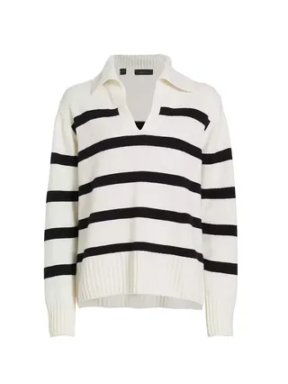 Collection Stripe Wool-Blend Polo Sweater