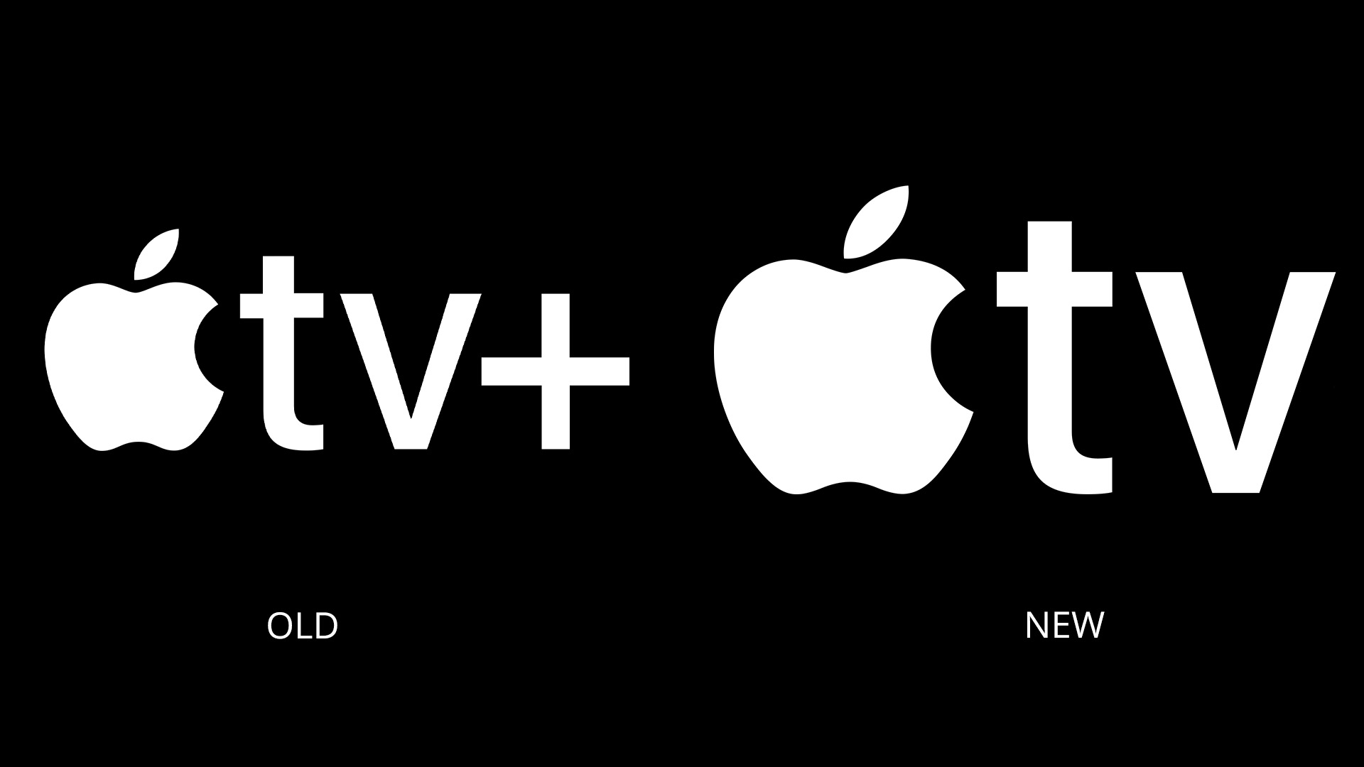 Apple TV+ vs new Apple TV logo