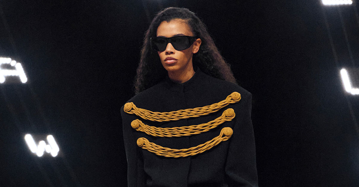 Model wearing a fall 2026 runway look.