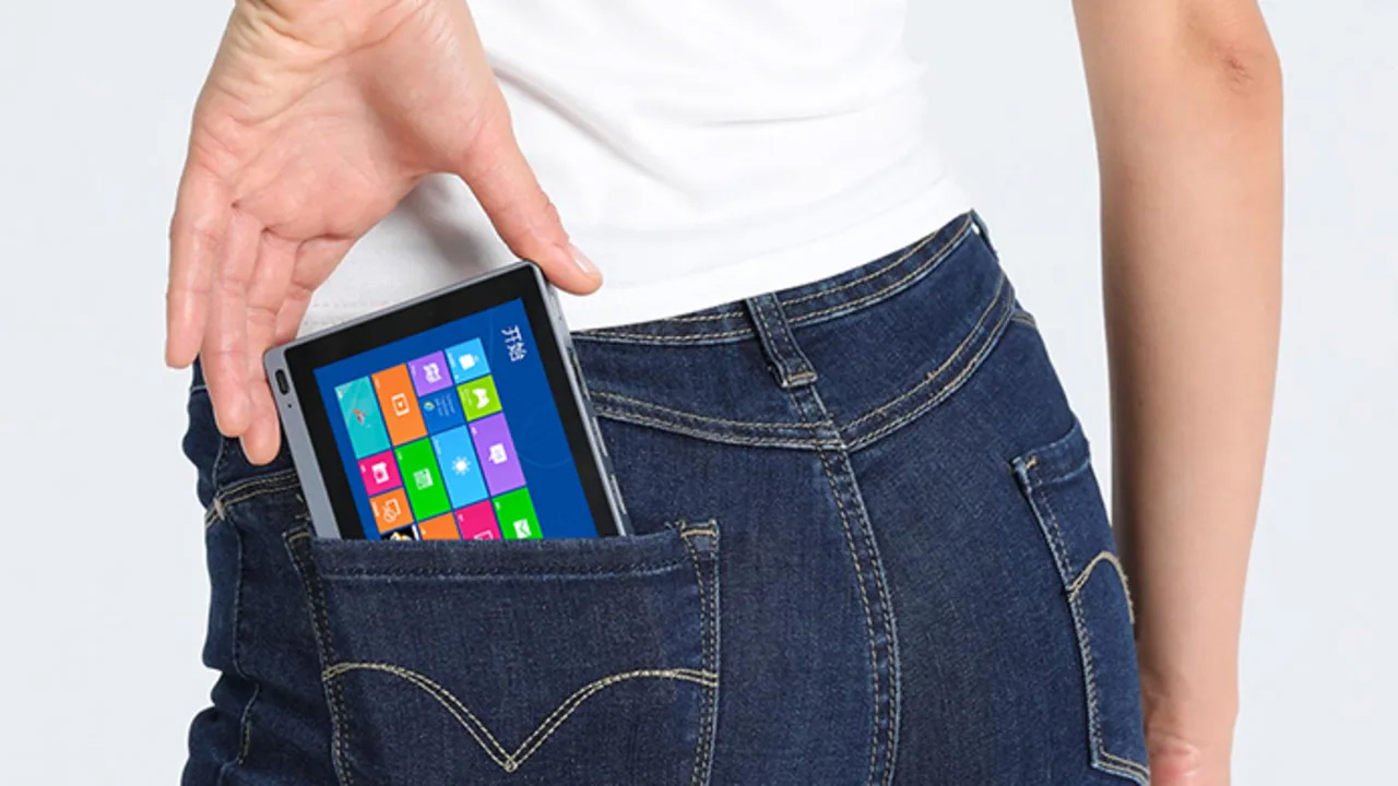 The Higole pocket PC, in a pocket