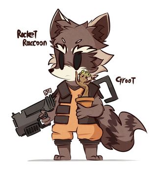 Chibi Rocket And Groot