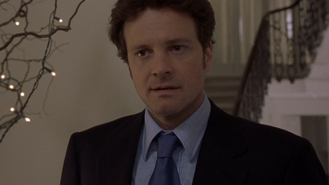 Mark in a suit speaking in Bridget Jones's Diary