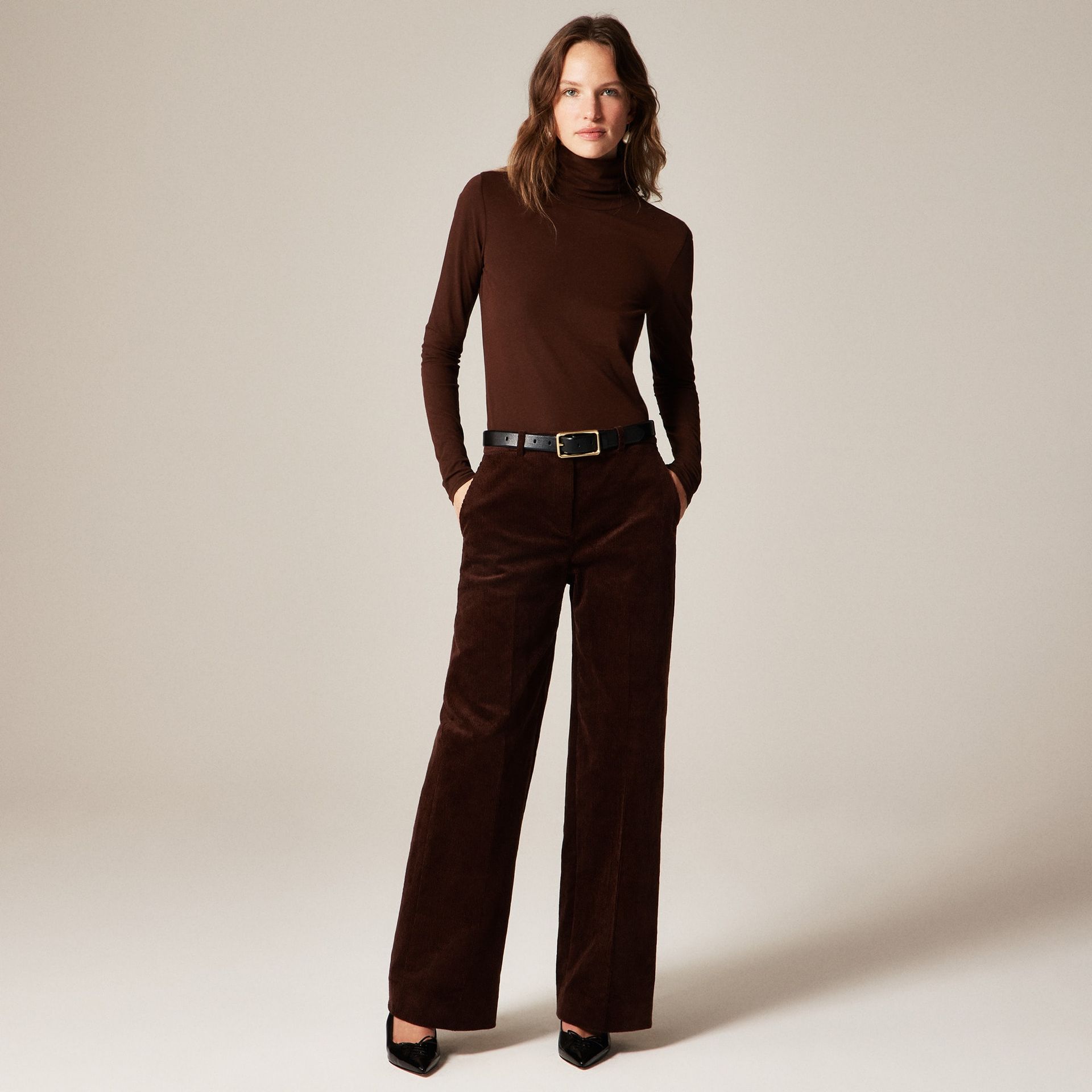 Wide-Leg Trouser in Stretch Corduroy