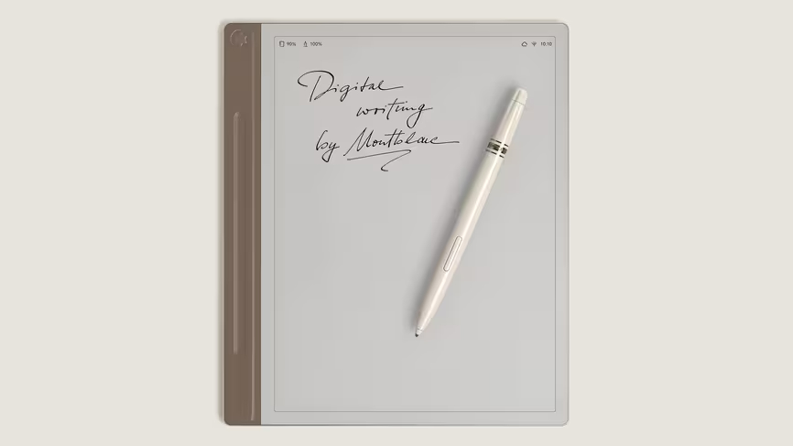 Montblanc digital paper; a designer gold and white e-ink pad