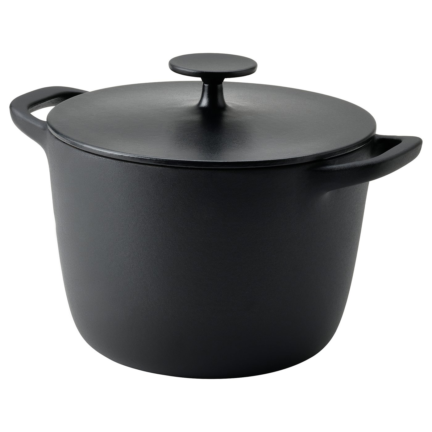 Vardagen Pot With Lid - Enamelled Cast Iron Matte/black 5.3 Qt