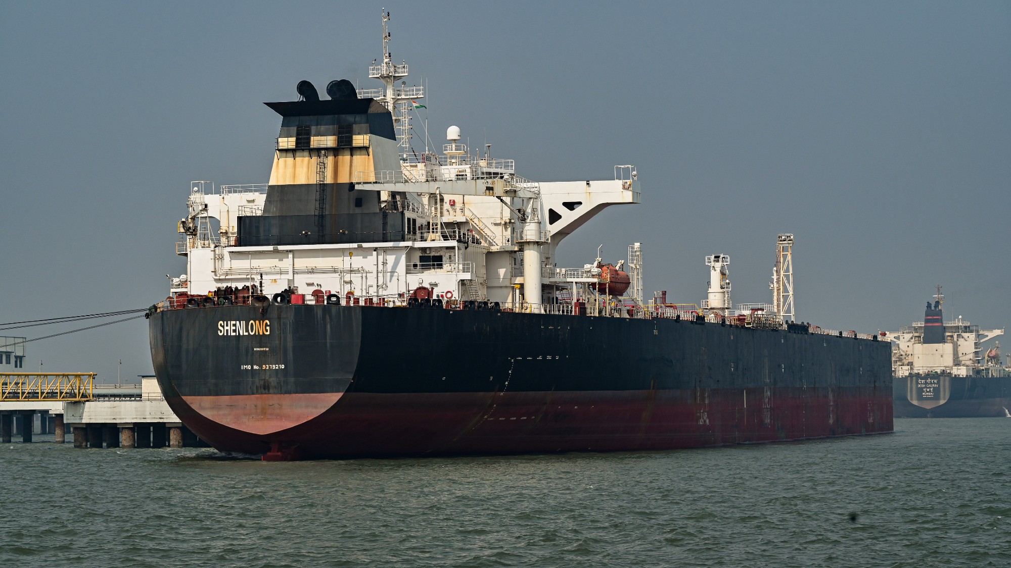 An oil tanker arrives in India after traveling through the Strait of Hormuz
