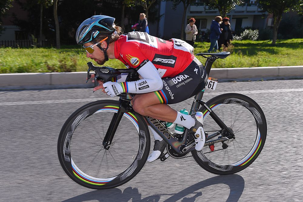 Peter Sagan tucks in for a descent.