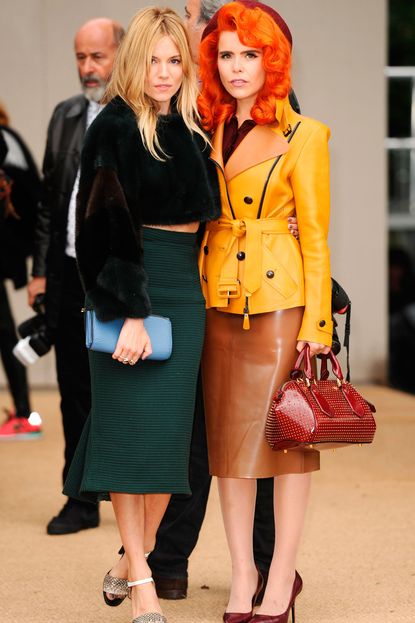 Sienna Miller and Paloma Faith - London Fashion Week - Burberry