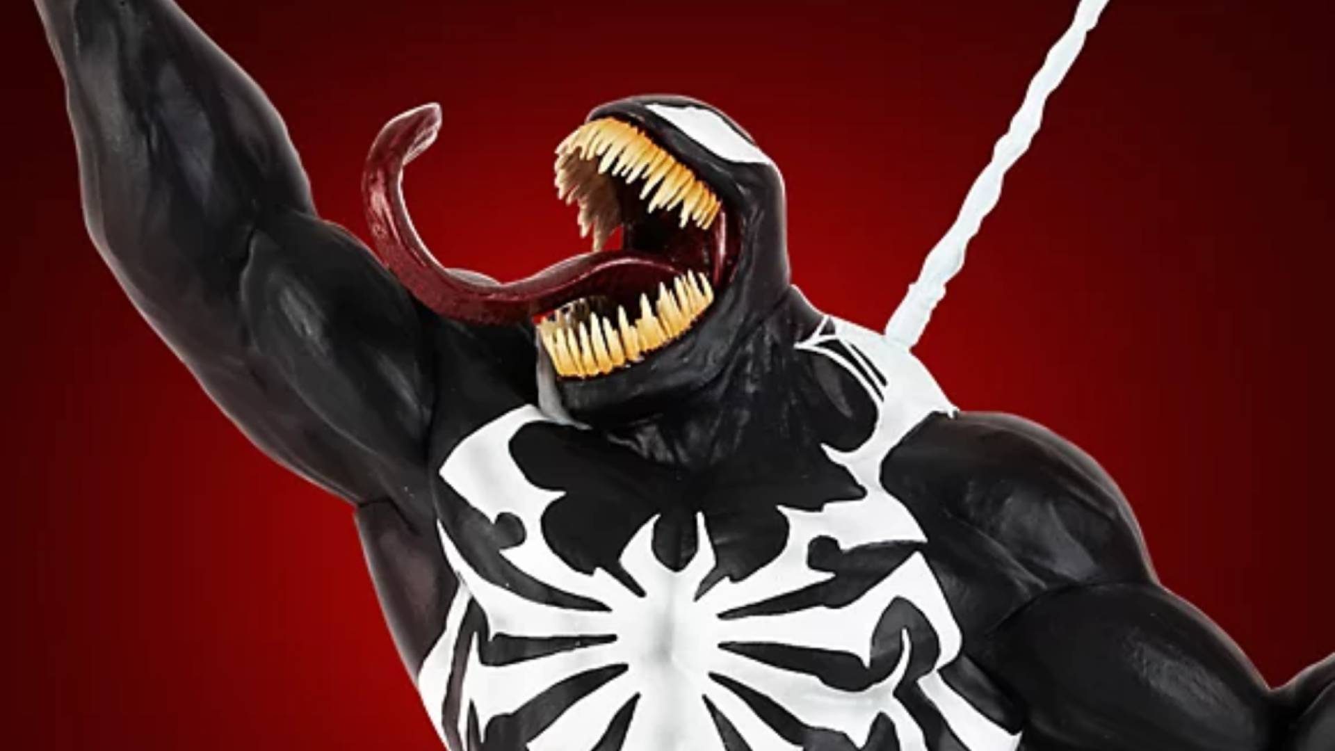 Official close up promo image of the Venom statue included in the Marvel&#039;s Spider-Man 2 Collector&#039;s Edition by PlayStation Studios and Insomniac Games.