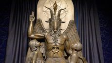 A statue of the Satanic symbol Baphomet