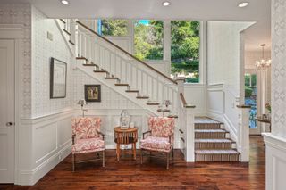 Hamptons style house hallway staircase