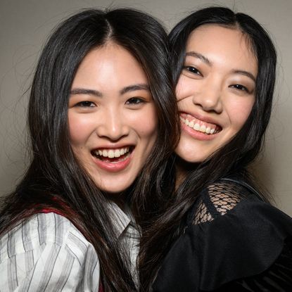 models with fine hair smiling