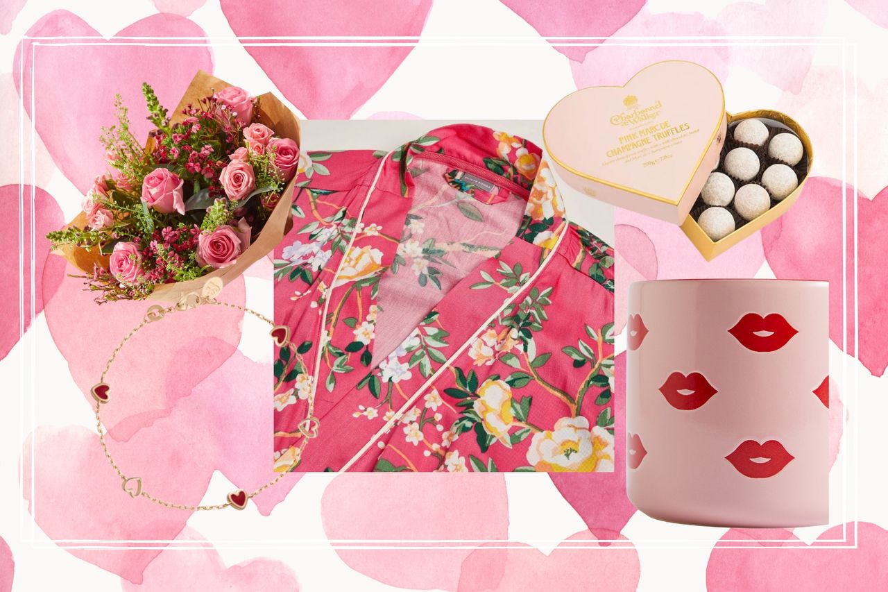 A collage of several items from our roundup of the best Valentine&#039;s gifts for her