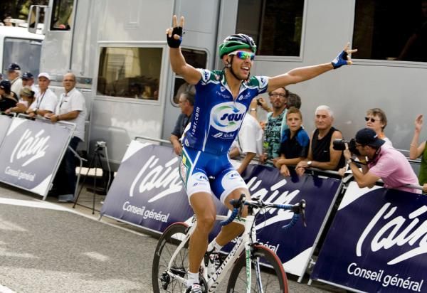 St&eacute;phane Poulhies (Saur - Sojasun) wins stage one, the 19th victory