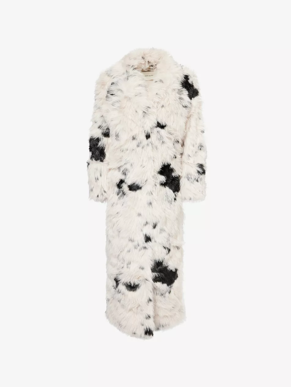 Coco Notch-Lapels Faux-Fur Coat