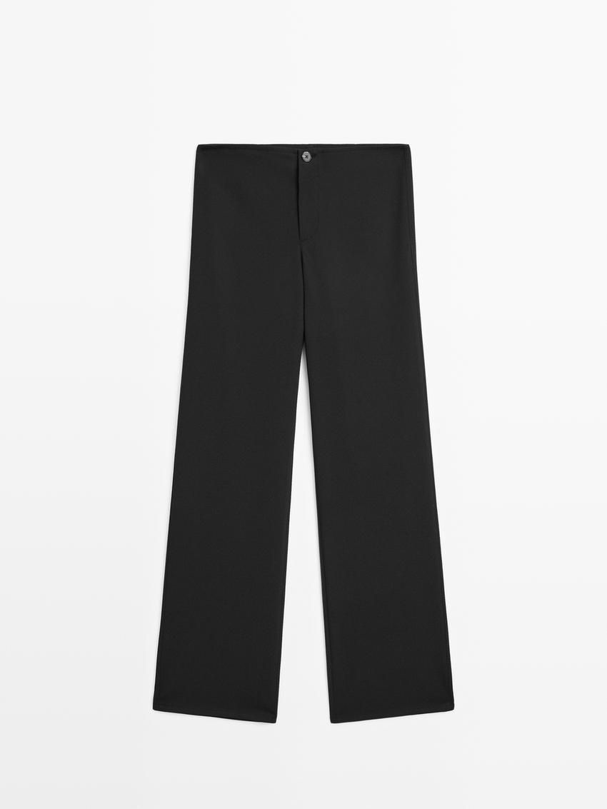 Massimo Dutti, Mid-Waist Straight-Leg Trousers