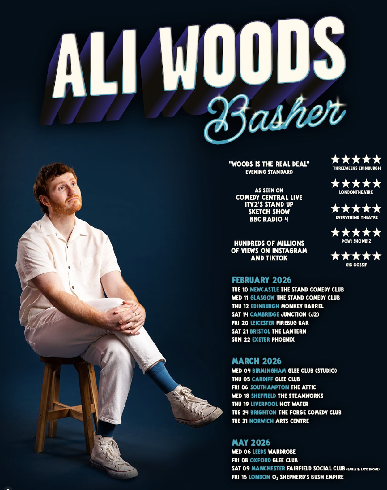 an image of ali woods&#039; tour poster