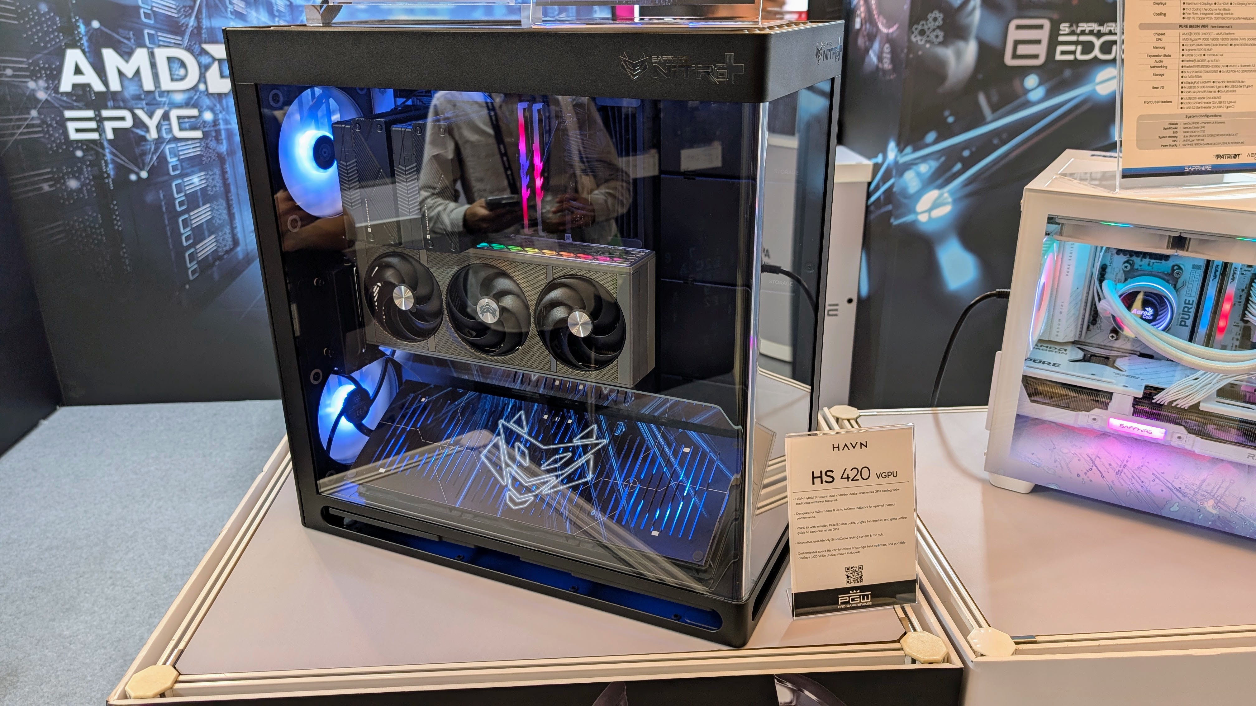 Sapphire HAVN HS 420 case with custom build at Computex 2025