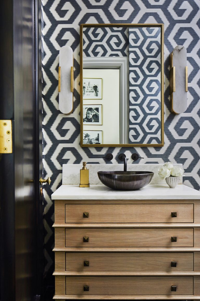geometric bathroom wallpaper