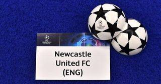 Newcastle United could face Bayern Munich, Real Madrid AND Milan in Champions League group stage: A detailed view of the draw card of Newcastle United FC ahead of the UEFA Champions League 2023/24 Group Stage Draw at Grimaldi Forum on August 31, 2023 in Monaco, Monaco.