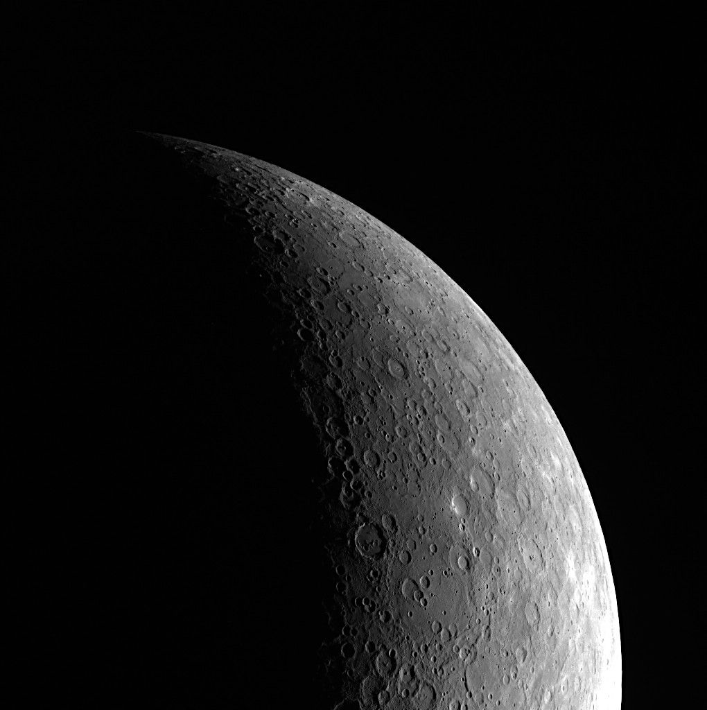 &lt;b&gt;Monday, June 6, 2011&lt;/b&gt;: Mercury displays a beautiful crescent shape in this image, acquired as the MESSENGER spacecraft floated high above Mercury&#039;s southern hemisphere. On the left side, the terminator divides day from night. On the right side is the sunlit limb, separating Mercury from the darkness of space.&lt;br&gt;&lt;br&gt;—Tom Chao