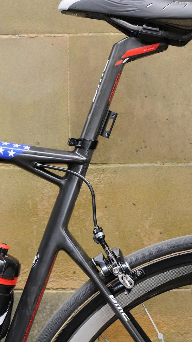 The SLR01 has one of the best executed rear brake cable exits of any curent bike