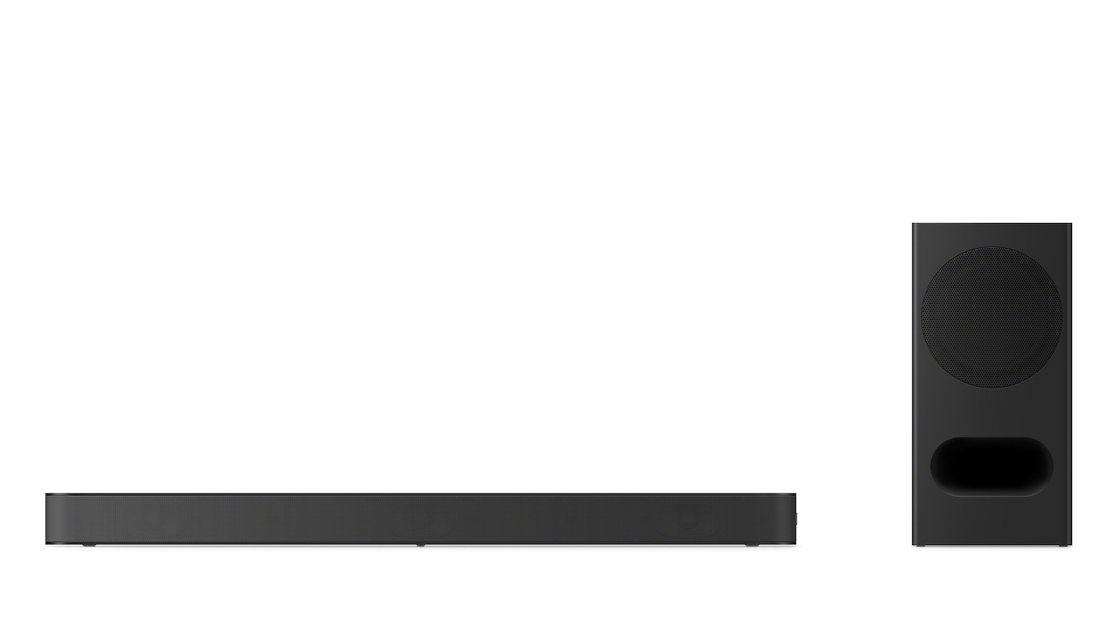 The Sony Bravia Theatre Bar 5 soundbar with its accompanying subwoofer, pictured against a white background.