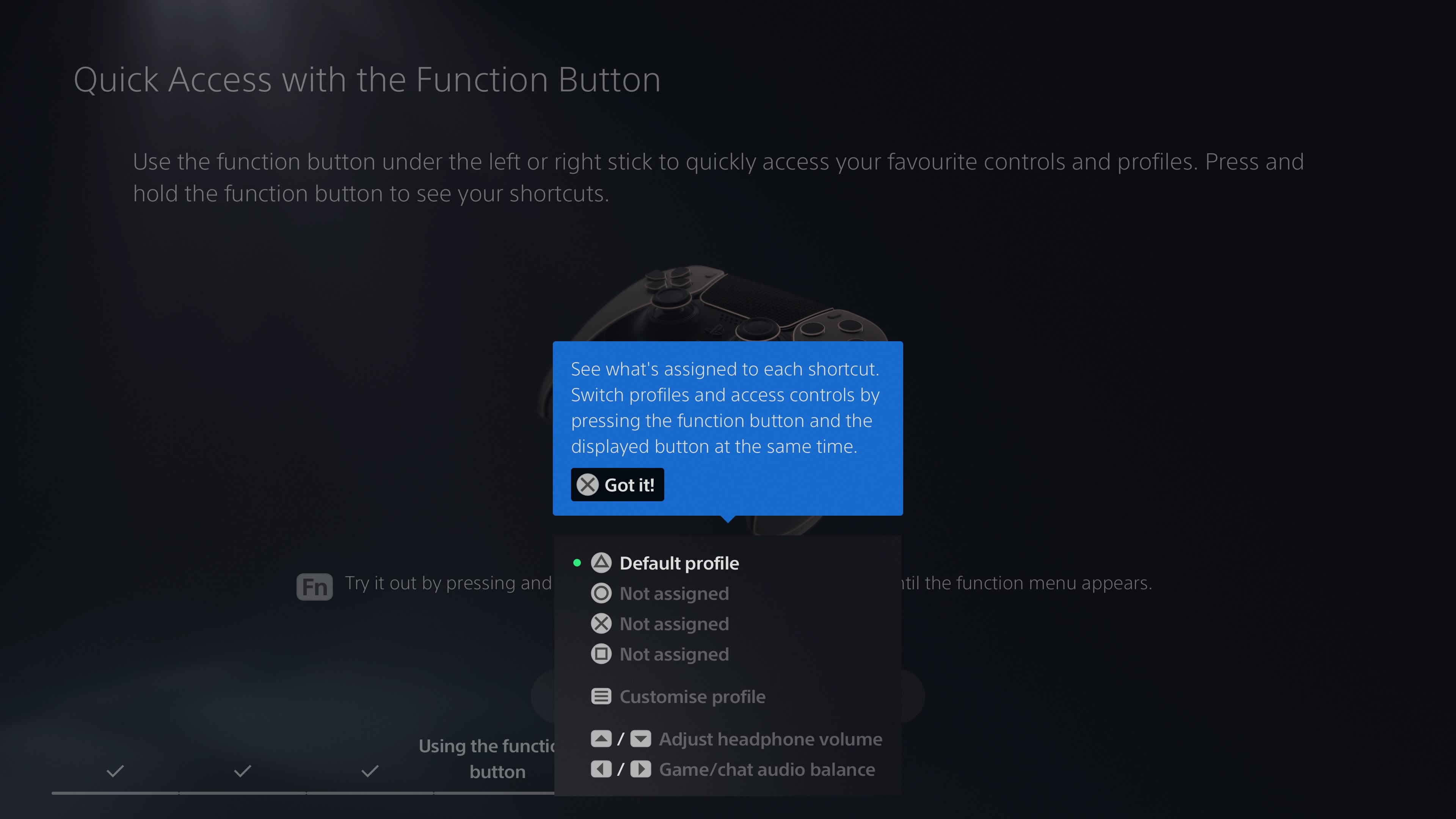 Capture d'écran montrant l'intégration logicielle intelligente sur la console PS5