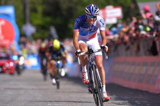 Thibaut Pinot rides to fifth place on stage 14 of the Giro d'Italia.