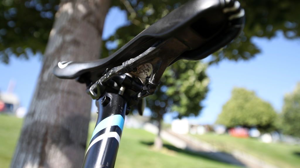 Hermans has added a couple of lucky charms to his bike, one of which is secured beneath his saddle
