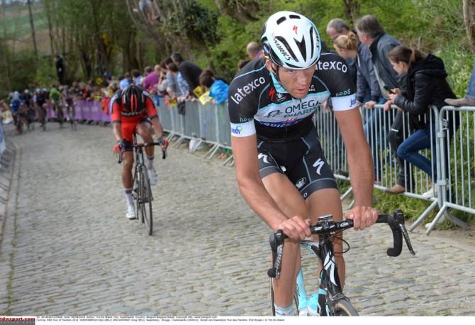 Stijn Vandenbergh (Omega Pharma-Quickstep) with Greg Van Avermaet (BMC)