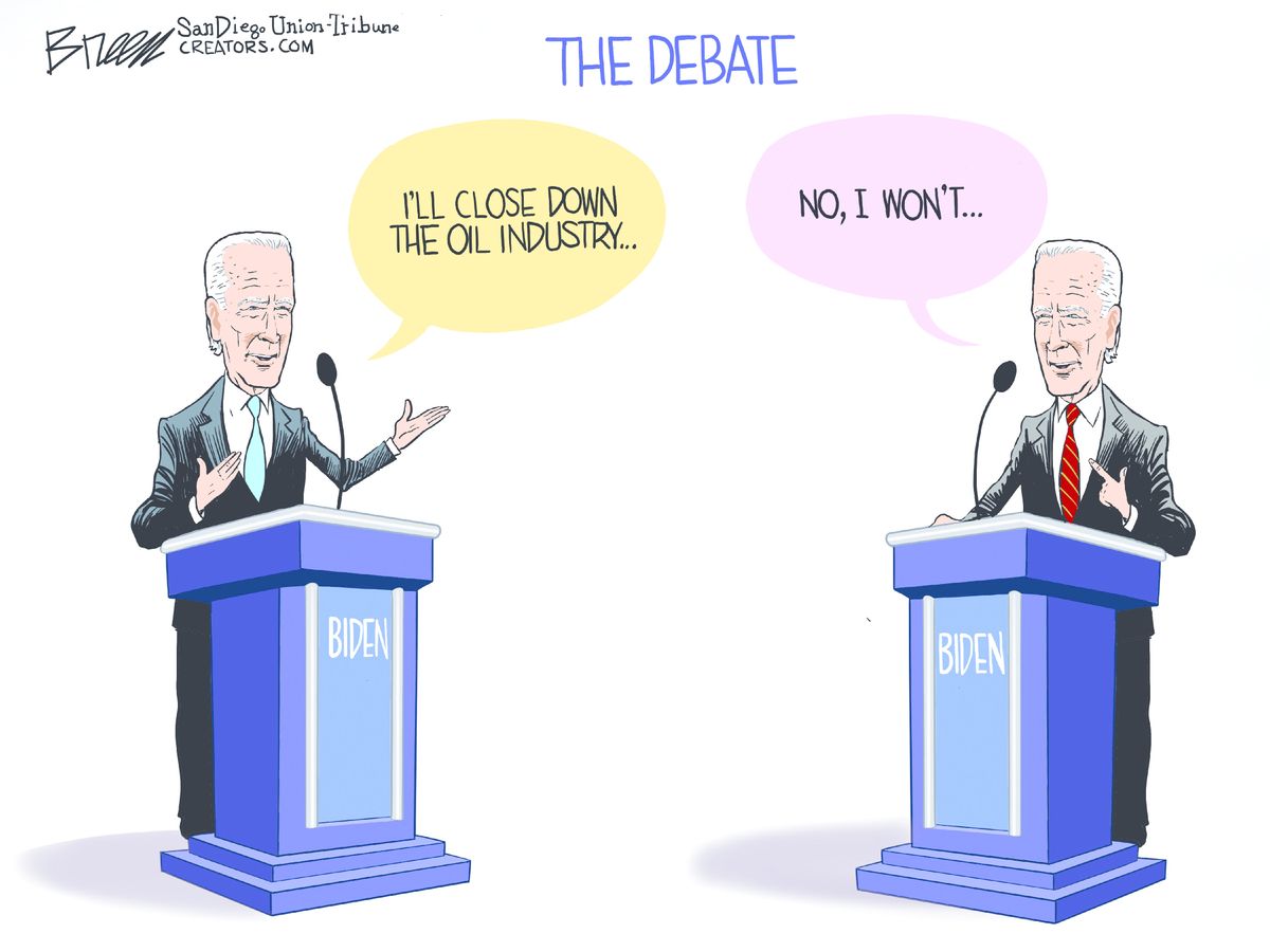 Political Cartoon U.S. Biden oil industry debate | The Week