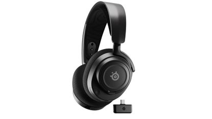 Arctis Nova 7 Wireless gaming headset in black colorway on white background