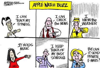 Political cartoon U.S. Apple watch Hillary Clinton