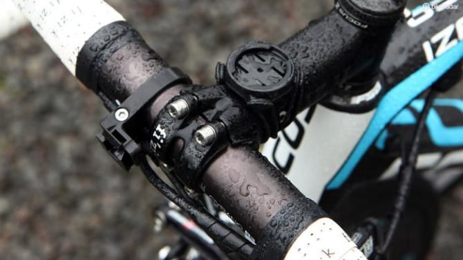Interestingly, Domenico Pozzovivo's (Ag2r-La Mondiale) cockpit is equipped with mounts for both an SRM and Garmin computer