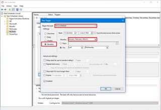 Advanced task trigger date settings