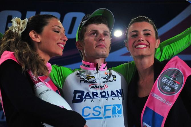Enrico Battaglin on the podium