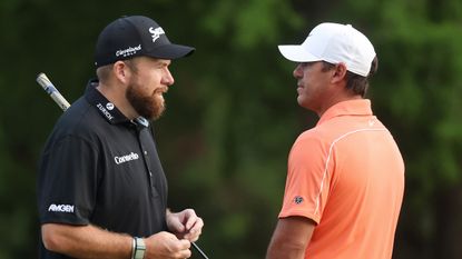 Shane Lowry and Brooks Koepka playing together at the 2026 Zurich Classic of New Orleans on the PGA Tour