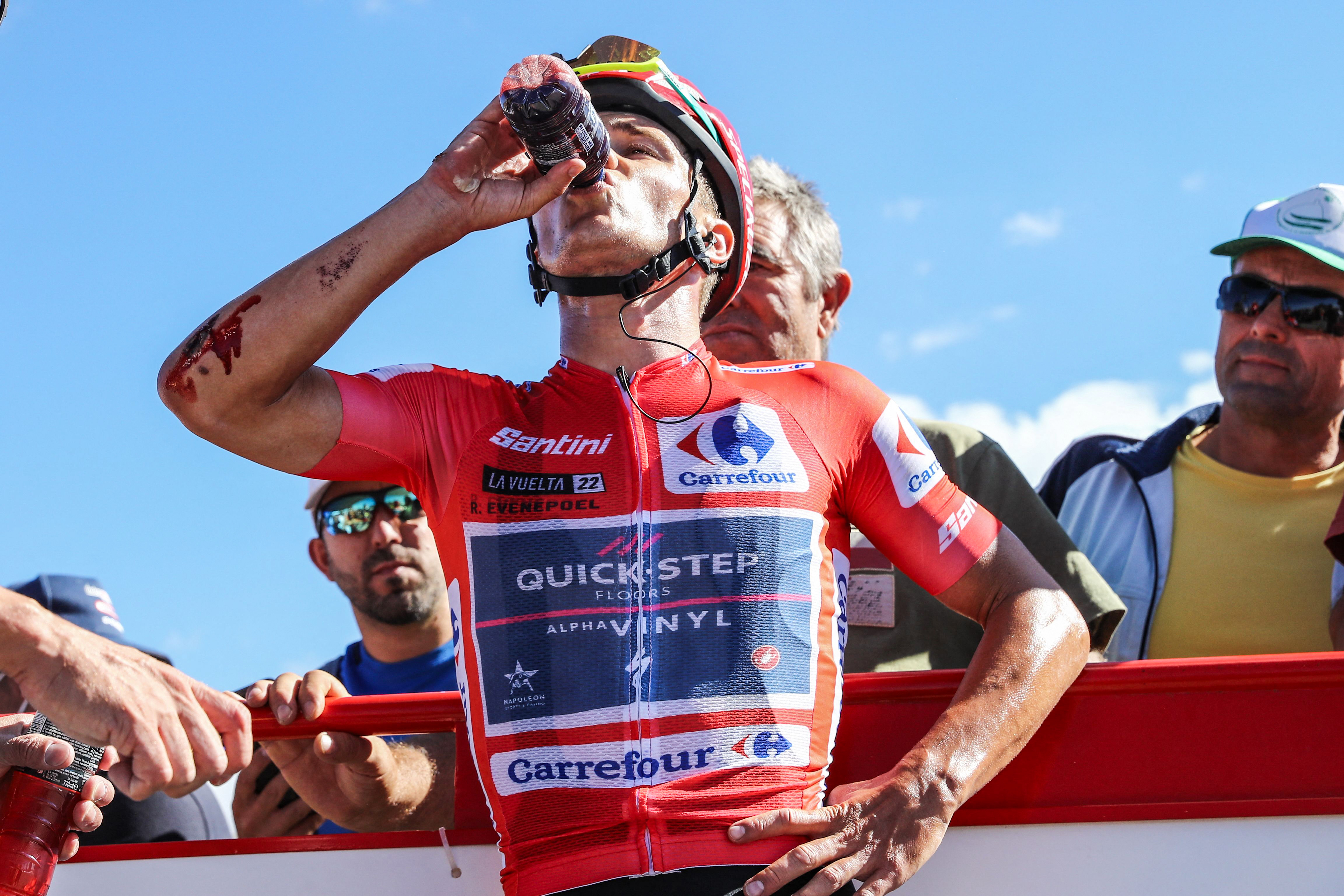 Remco Evenepoel drinks cherry juice