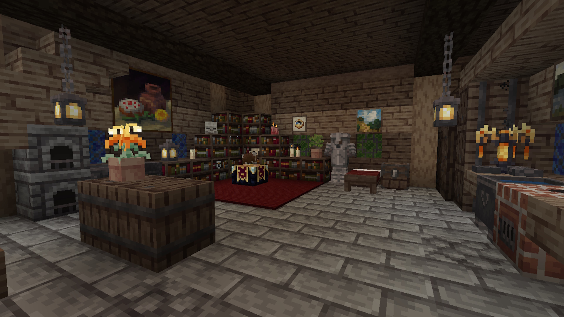 Minecraft texture packs - the interior of a house in the Ashen pack
