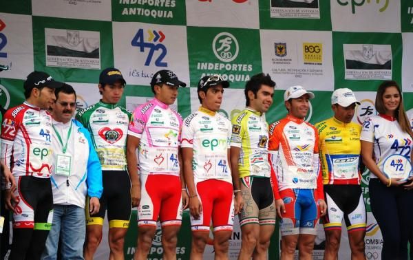The leaders on stage post race.
