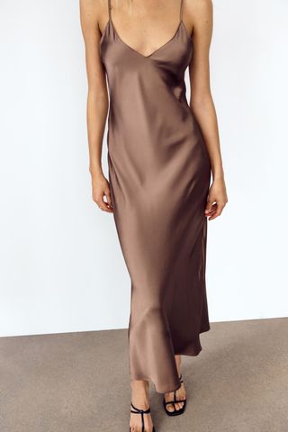 Satin Midi Slip Dress