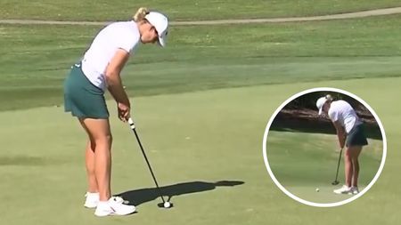 Marianne Skarpnord putts left and right handed