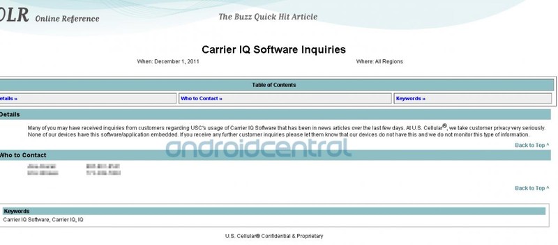 US Cellular Carrier IQ